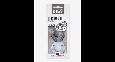 Set van 2 BIBS De Lux siliconen spenen ijzergrijs + babyblauw