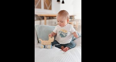 Broek in harem-model van hydrofiel katoen baby jongen blauw