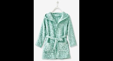 Kinderbadjas met capuchon blauwgroen