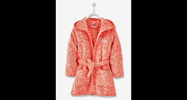 Kinderbadjas met capuchon koraal