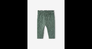 Molton babybroek met elastische taille flesgroen