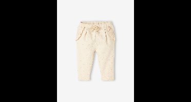 Fleece-pantalon voor meisjesbaby ecru
