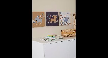 Set 3 schilderijen JUNGLE PARADISE bruin