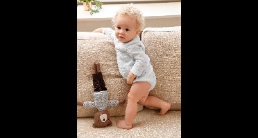 Wolkenromper van katoenen gaas pasgeborene lange mouwen hemelsblauw