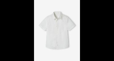 Effen jongens overhemd met korte mouwen wit