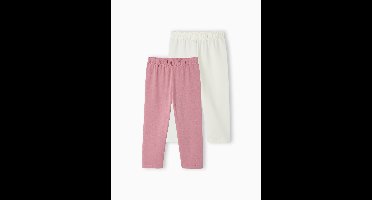 Set van 2 leggings meisje tot halverwege de kuit zachtpaars