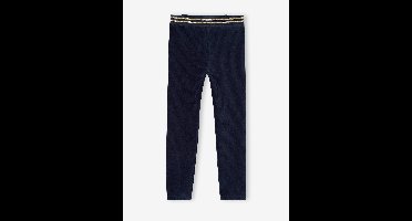 Fluwelen meisjeslegging marineblauw