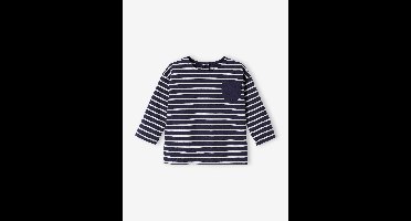 Gestreept T-shirt baby met lange mouwen blauw, gestreept
