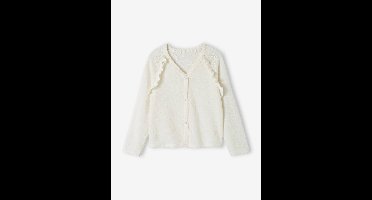 Meisjesvest met ruches ecru