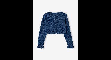 Bolerovest meisje chambrayblauw