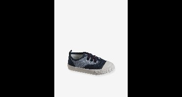 Gestreepte babysneakers van canvas met elastische veters blauw, gestreept