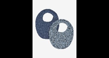 Set van 2 babyslabbetjes blauw, bedrukt