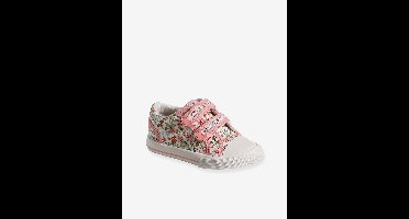 Sneakers met klittenband kleutercollectie roze, bedrukt