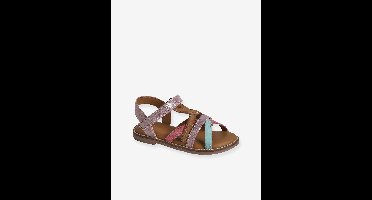 Leren kindersandalen met klittenband meerkleurig