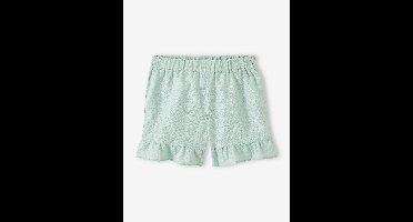 Meisjesshort met ruches blauwgroen