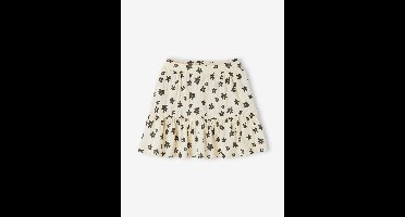 Meisjes broekrokje met bloemenprint ecru
