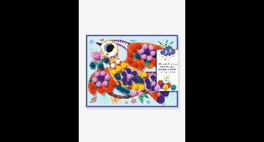 Collageset met silhouetten en pompons - DJECO meerkleurig