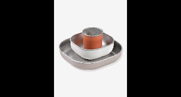 3-delige lunchbox van roestvrij staal BEABA terracotta