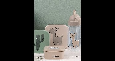 Waterfles met intrekbaar rietje DONE BY DEER zandbeige