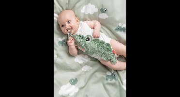 Knuffel met fopspeenbevestiging Croco DONE BY DEER groen