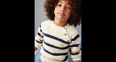 Gestreepte jongenstrui ecru