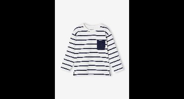 Aanpasbaar jongensshirt met strepen ecru