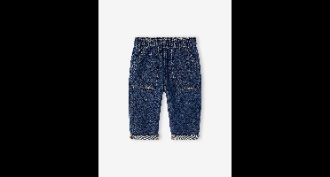 Babyjeans met elastische taille ongewassen denim