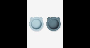 Set van 2 kommen met zuignappen Peony - LIEWOOD blauw