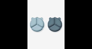 Set van 2 borden met compartimenten Stacy - LIEWOOD blauw