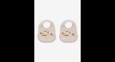 Set van 2 siliconen slabbetjes Tilda - LIEWOOD ecru