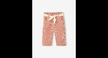 Wijde fluwelen broek met gebloede riem voor baby's oudroze