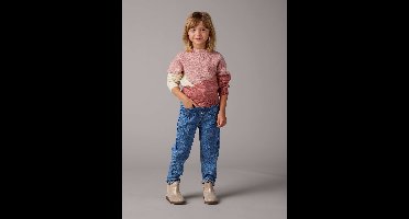 Paperbag jeans meisjes zakken hartjes middenblauw