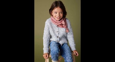 Wijd vest van schuimbreiwerk meisjes gemêleerd grijs