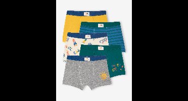 Set van 5 stretch boxershorts voor jongens COOL koningsblauw