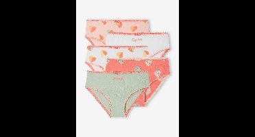 Set van 5 meisjesonderbroeken met print turquoiseblauw