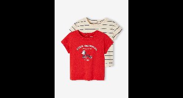 Set van 2 T-shirts voor baby, met korte mouwen rood