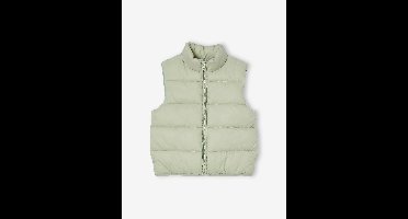 Licht mouwloze donsjas voor meisjes saliegroen