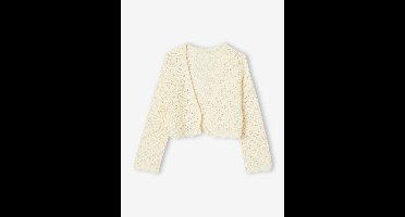 Gehaakt meisjesvest ecru