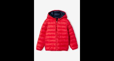 Lichte donsjas met capuchon jongen rood