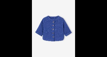 Personaliseerbare overhemd met maokraag voor jongens van katoengaas felblauw