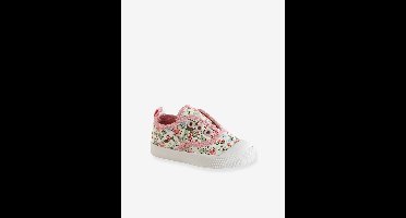 Stoffen elastische babysneakers roze, bedrukt