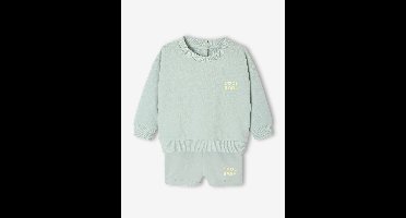 Set sweatshirt + short voor baby's grijsblauw
