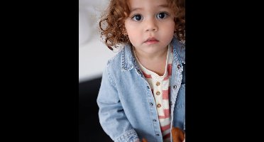 Personaliseerbaar denim blouse met drukknopen voor baby's double stone