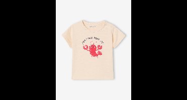 T-shirt met kreeftmotief voor babyjongen met drukknoopjes op de schouder vanille