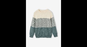 Colorblock jongenstrui met siersteek blauwgroen