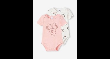 Set van 2 baby-body's Disney® Minnie met korte mouwen rozen