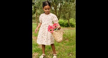 Jurk van lichte spijkerstof vanille