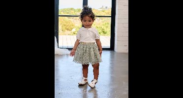 Feestelijke set met shirt en tule rokje voor babymeisjes saliegroen
