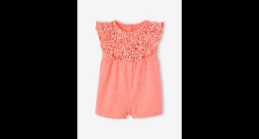 Combishort voor baby's van twee materialen koraal