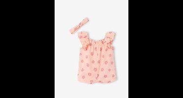 Babyromper van katoenen voile lichtroze